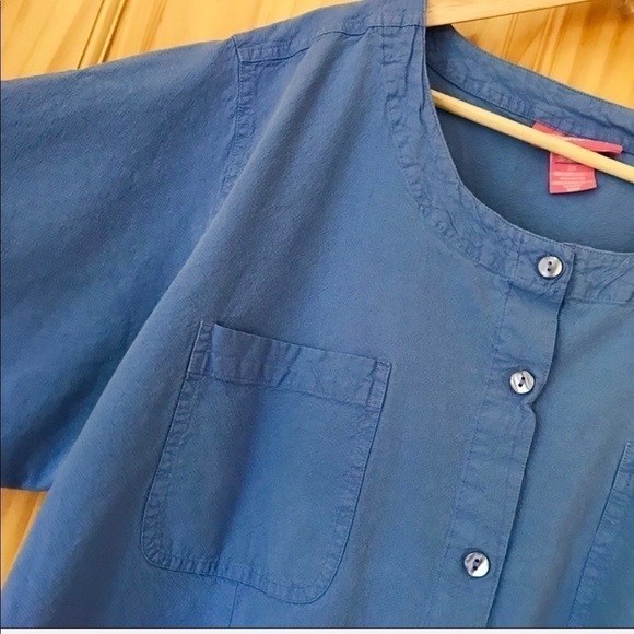 Woman Within button front gauzy short sleeve blouse size 3X - Picture 3 of 5